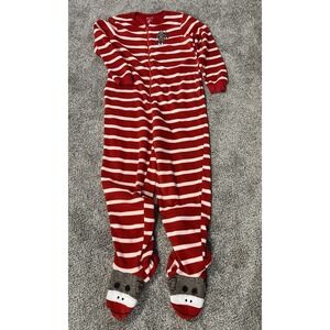 Nick & Nora Sock Monkey One Piece Pajamas Sleepwear Footed Adult medium Full Zip
